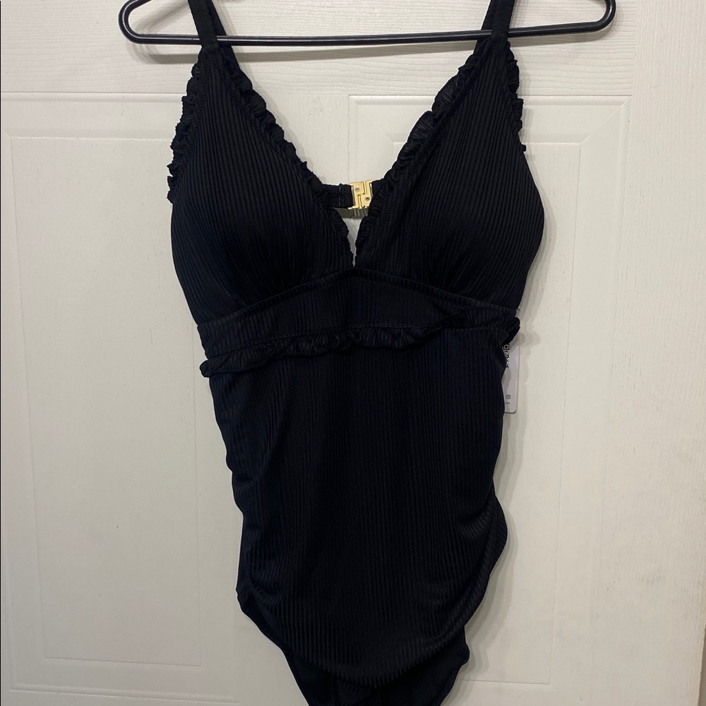 Elegant Black Women's One Piece Swimsuit XL